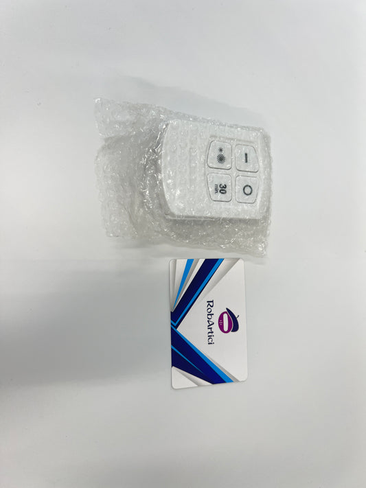 CYCG round LED light control remote showing buttons for brightness and light adjustment.