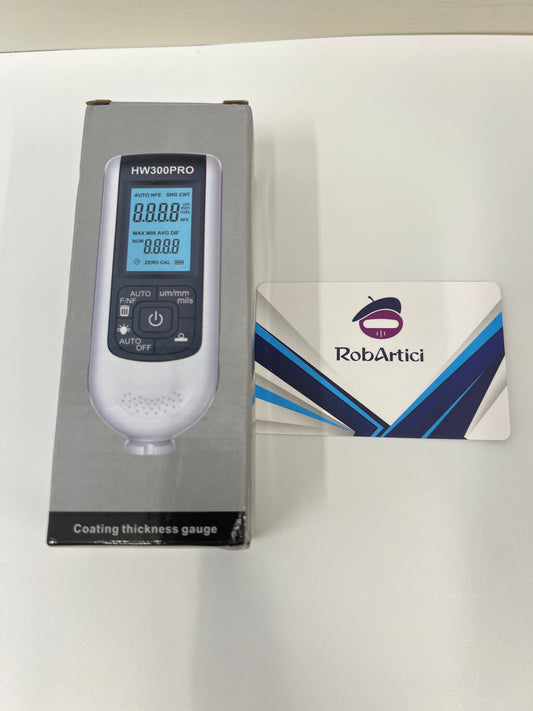 HW300PRO Film/Coating Thickness Gauge retail packaging front view.