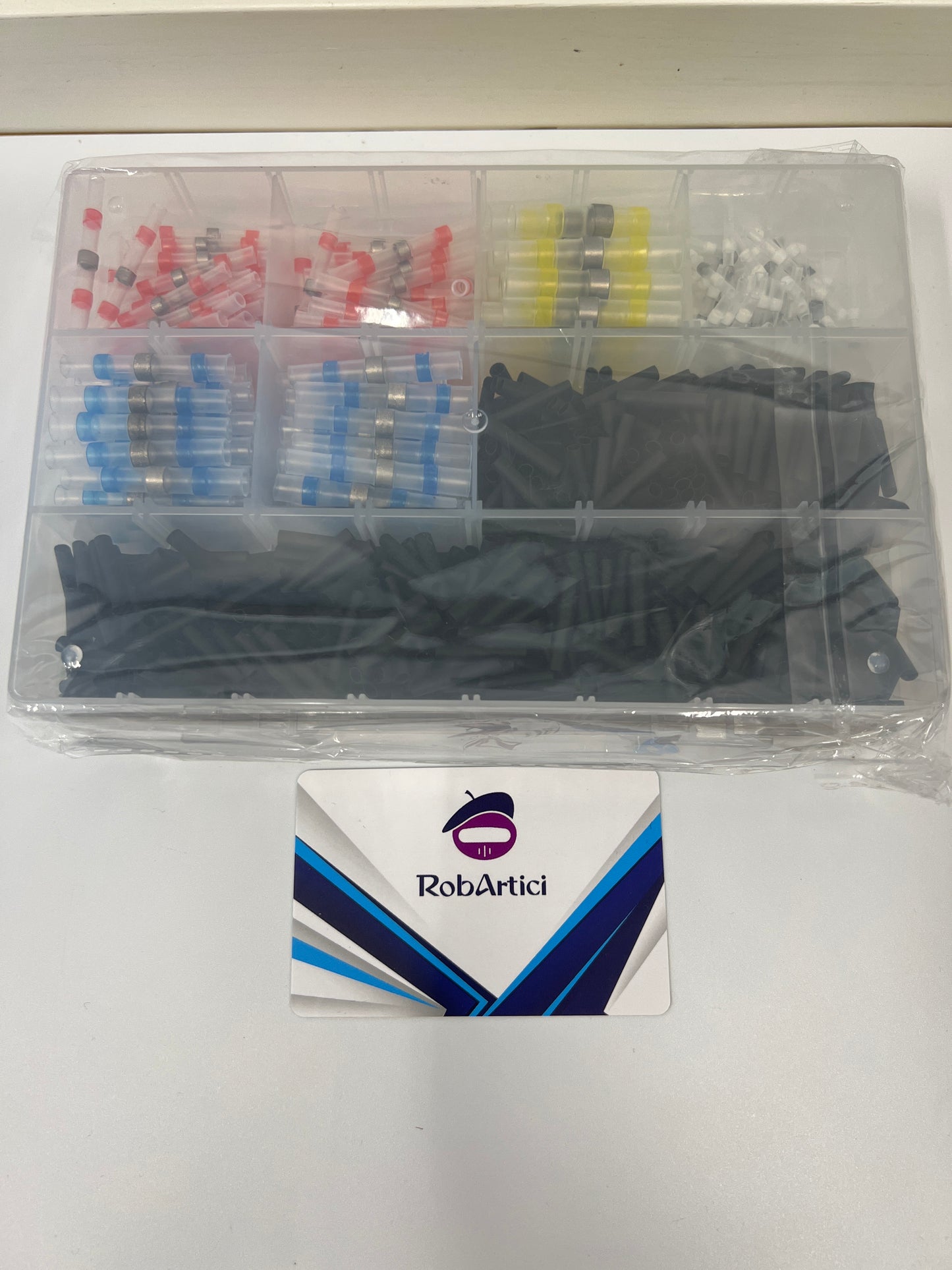 930pcs heat shrink terminal kit assortment pack showcasing different wire connector models and sizes.