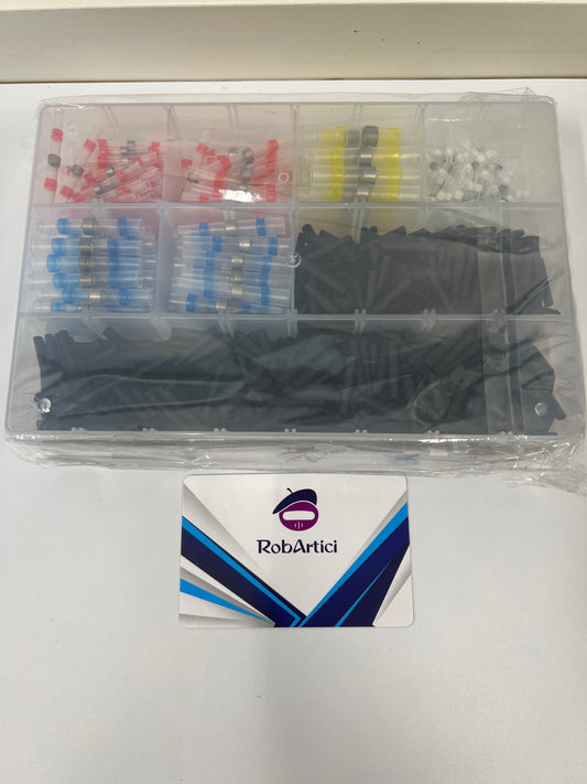 930pcs heat shrink terminal kit assortment pack showcasing different wire connector models and sizes.