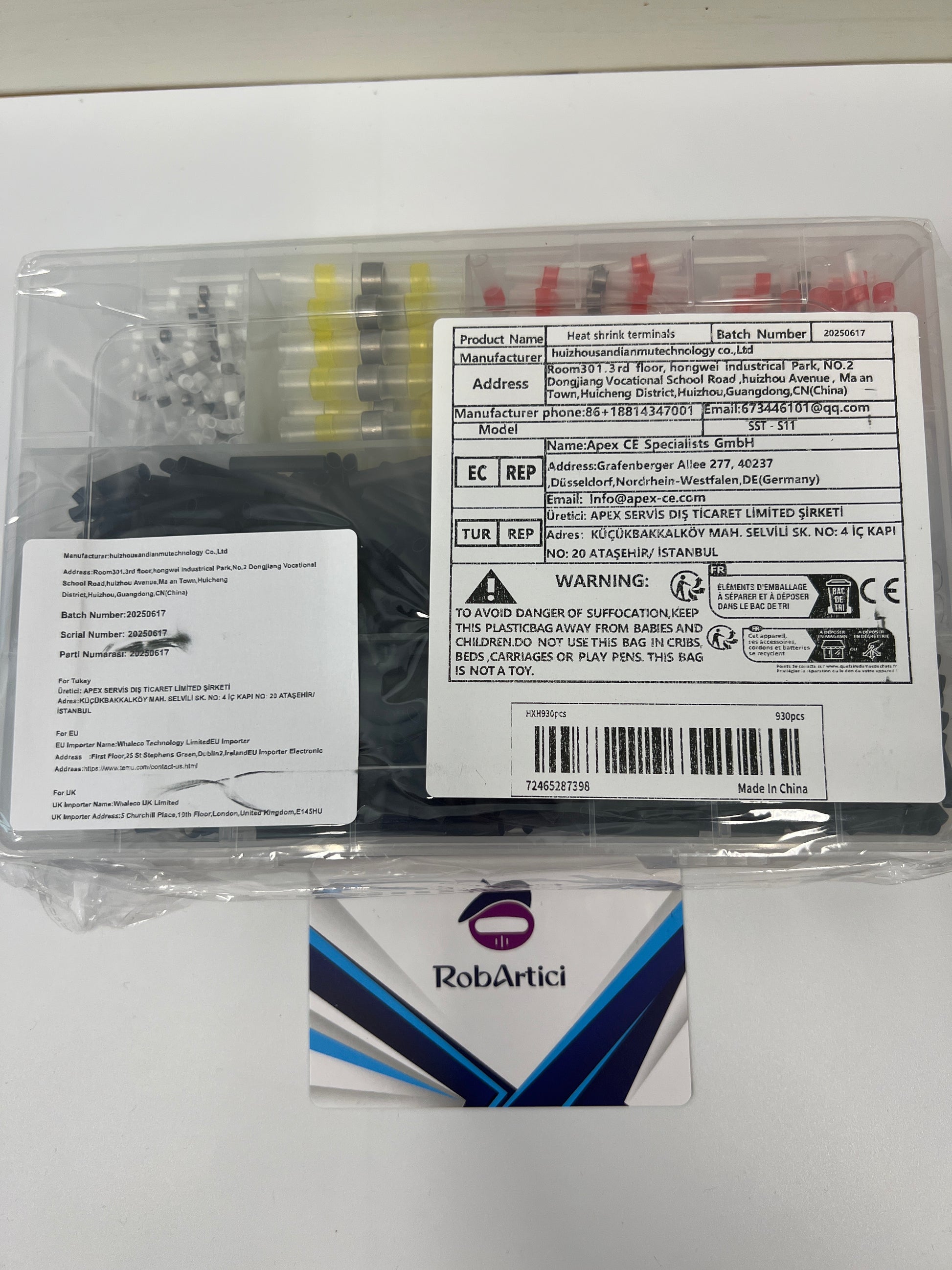 930pcs heat shrink terminal kit view of product information.
