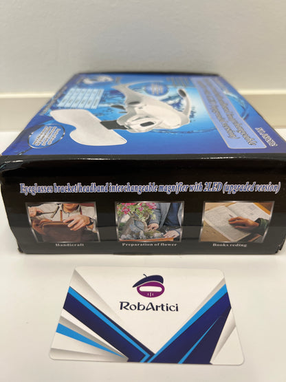 WeluvFit interchangeable magnifier glasses retail packaging showcasing product usage examples.