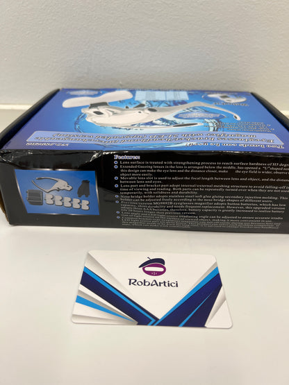 WeluvFit interchangeable magnifier glasses retail packaging showcasing product features. 