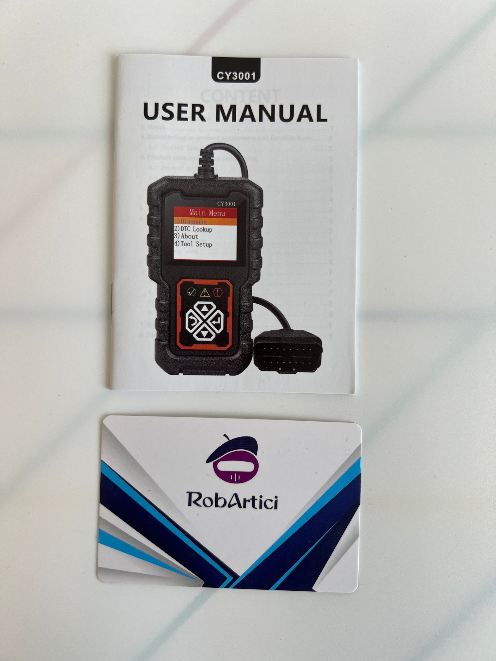 CY3001 OBD vehicle fault diagnosis instrument user manual.
