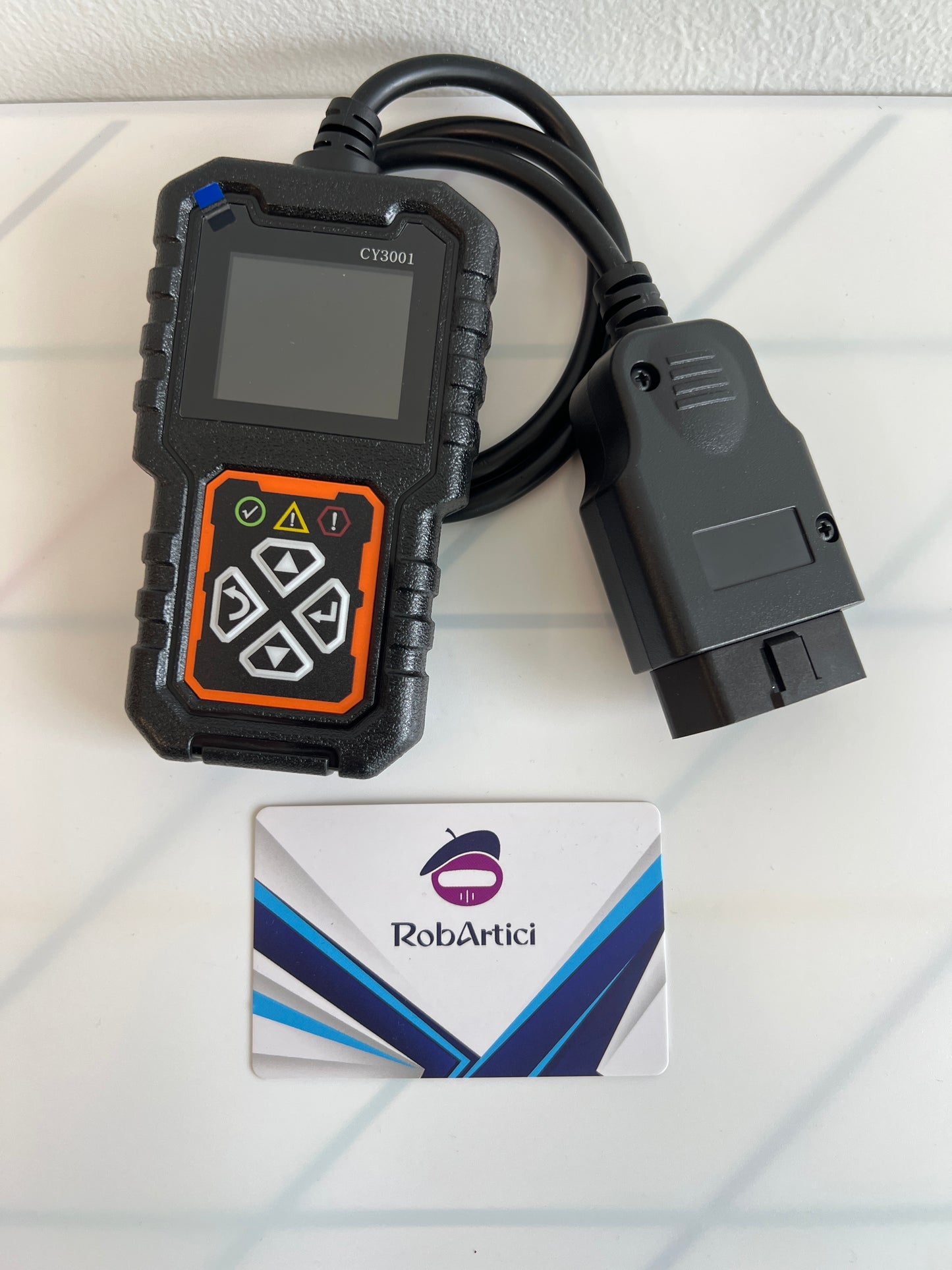 CY3001 OBD vehicle fault diagnosis instrument front view of digital display monitor and control buttons.