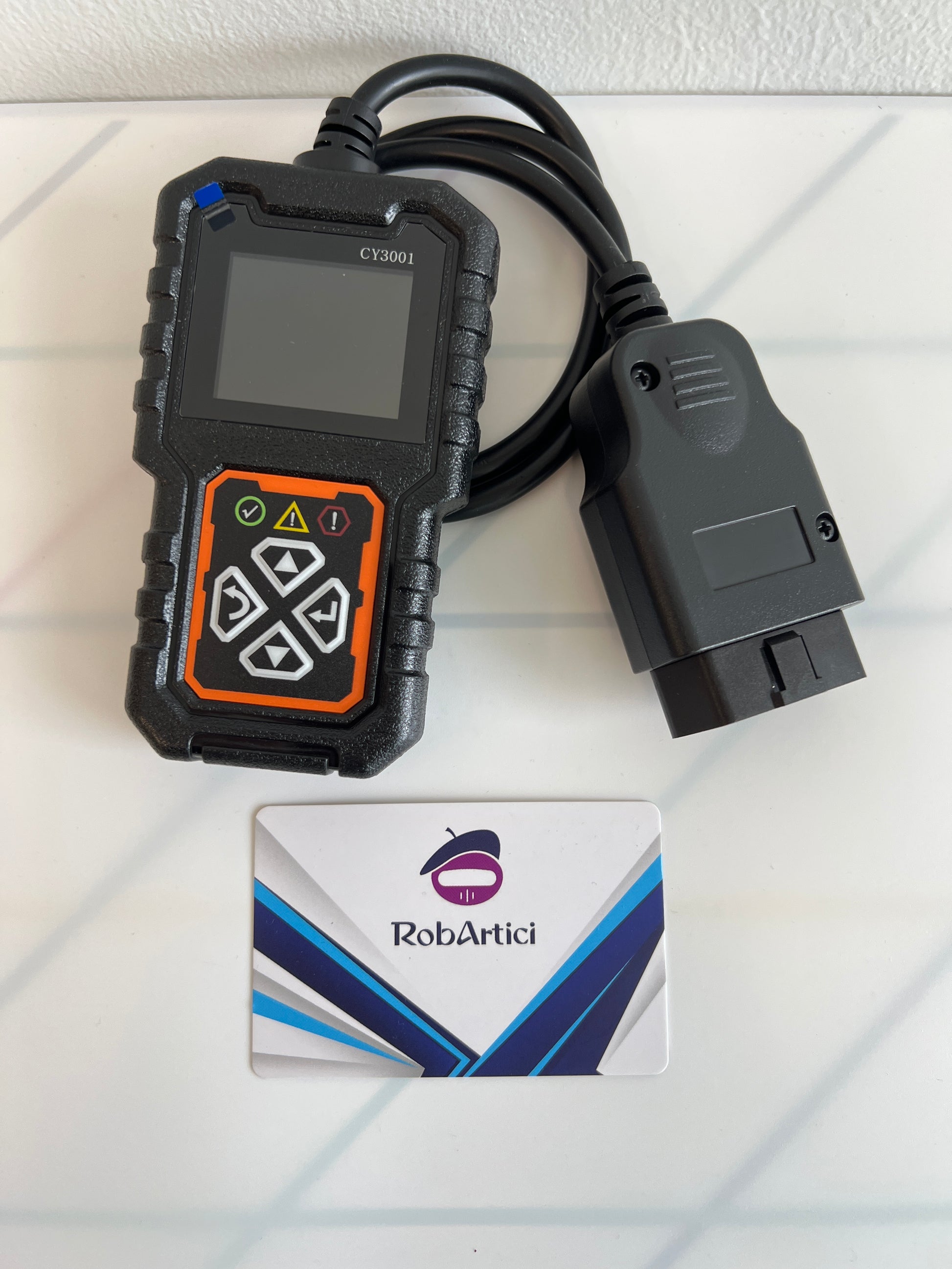 CY3001 OBD vehicle fault diagnosis instrument front view of digital display monitor and control buttons.