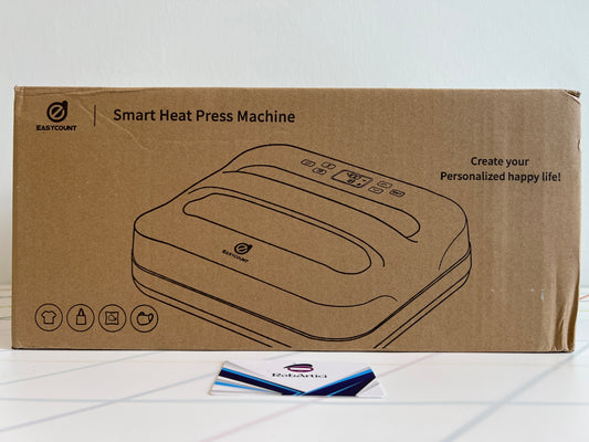 Easycount HP3 Smart Heat Press Machine retail packaging.