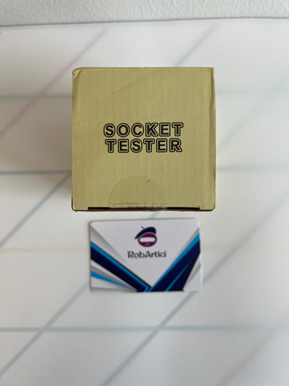 HT97D digital socket tester retail packing, view of top.