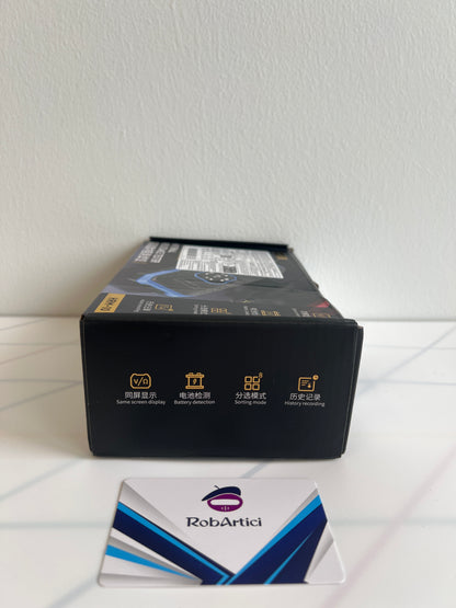 FNIRSI HRM10 internal resistance tester retail packaging.