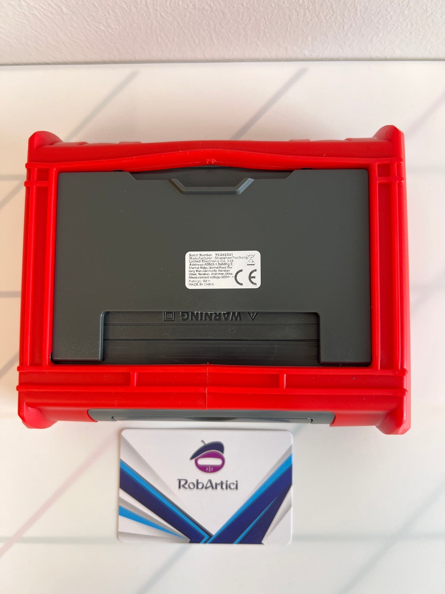 Aneneb MH15 insulation resistance tester, back side.