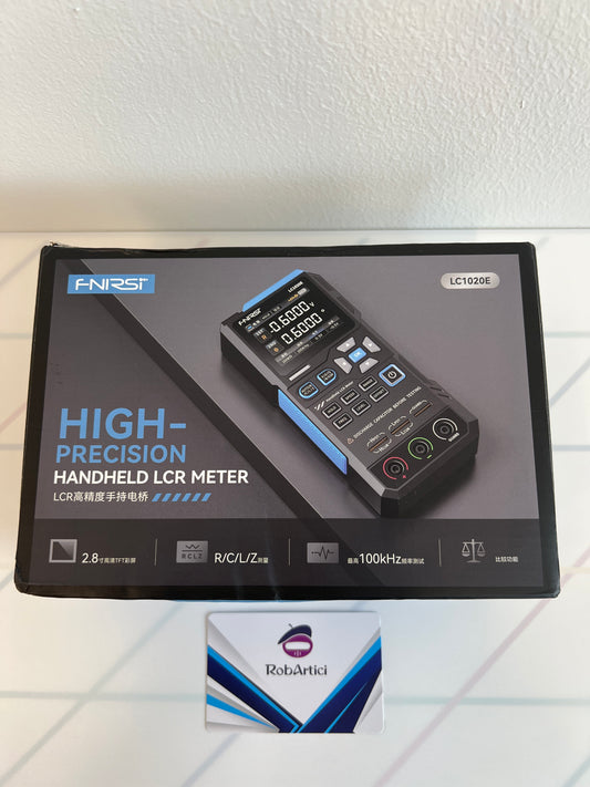 FNIRSI LC1020E handheld LCR meter retail packaging box front view