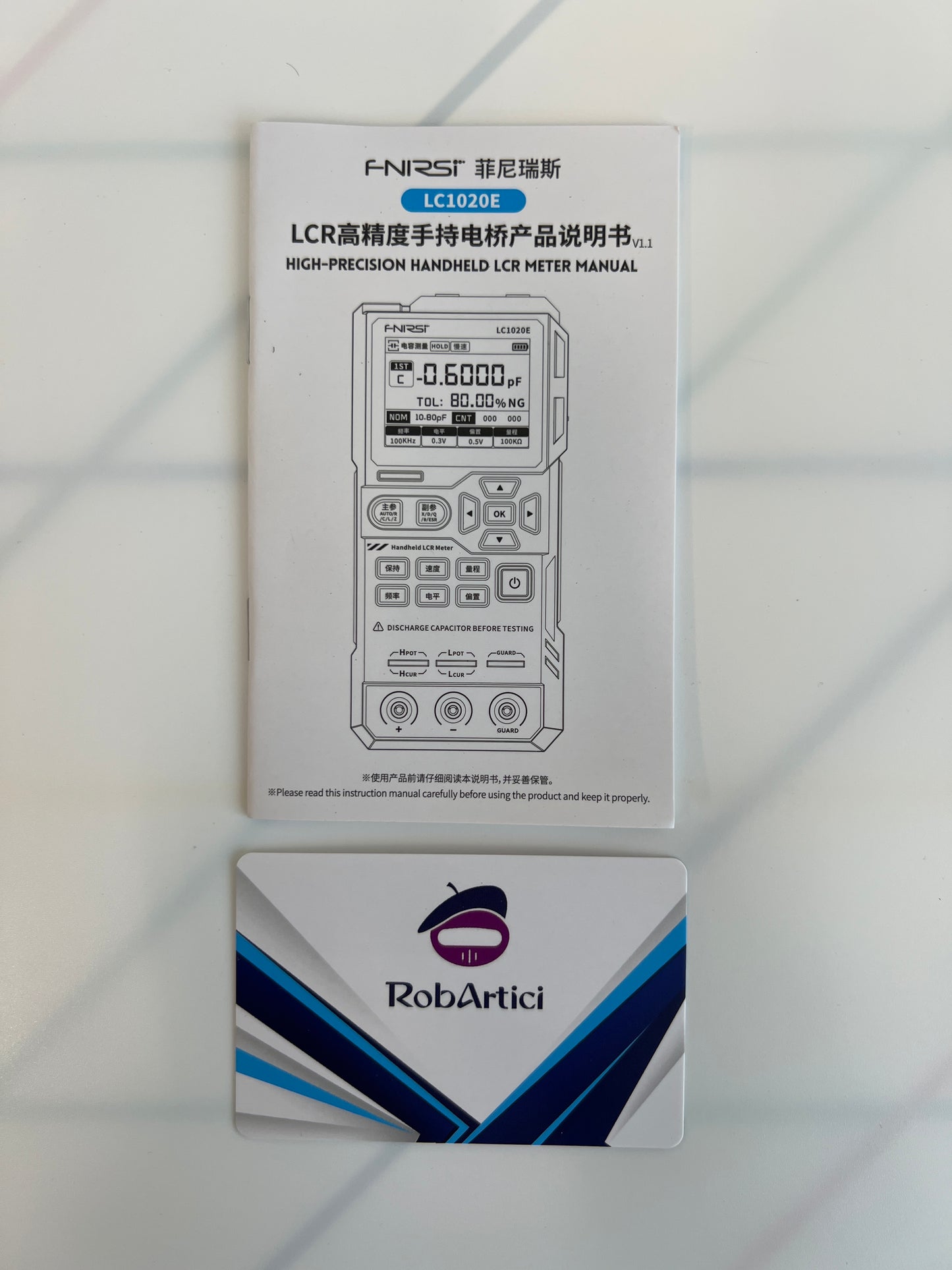 FNIRSI LC1020E handheld LCR meter, user manual