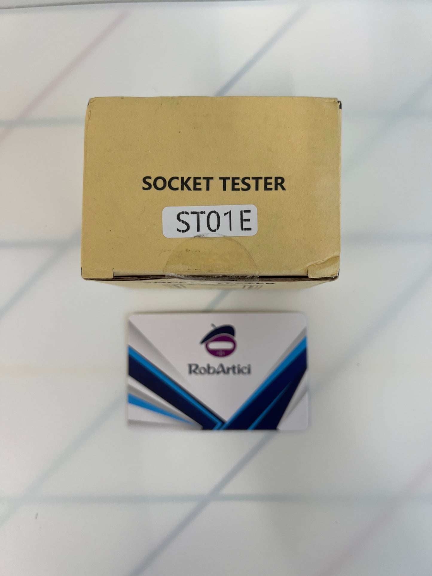 ST01E digital socket tester retail packaging.