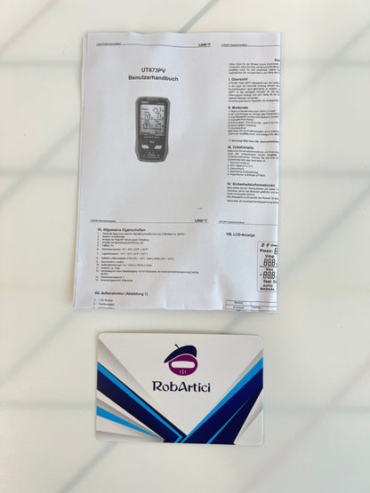 UT673PV solar MPPT meter user manual.