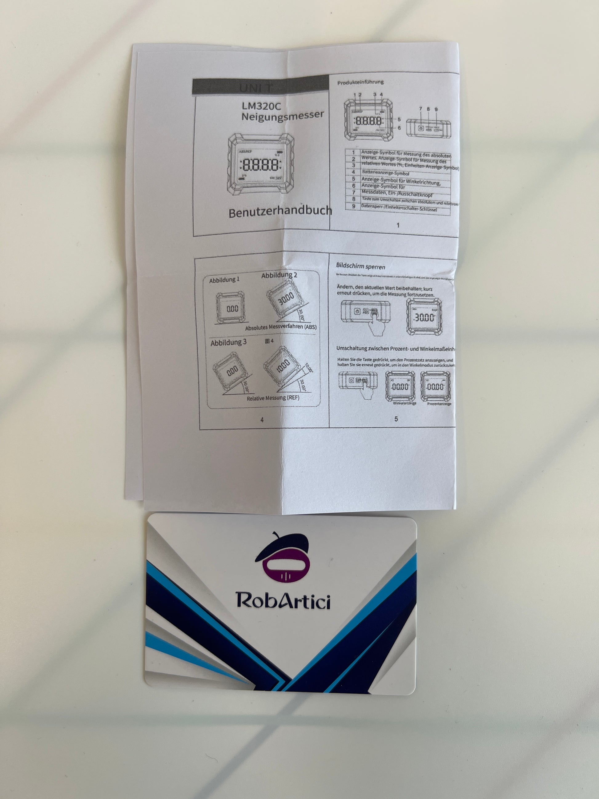 UNI-T LM320C digital angle meter user manual.
