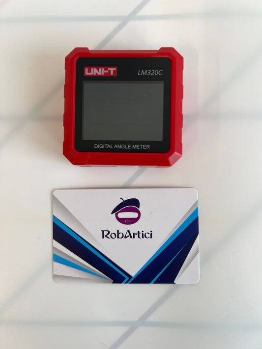 UNI-T LM320C digital angle meter view of display monitor.