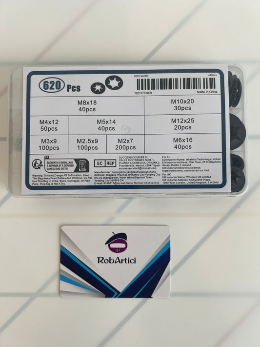620pcs starlock lock washers kit, view of product size information.