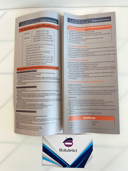 MaxLight laser level meter 3D-4D user manual.